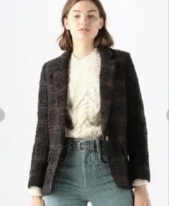 イザベルマランエトワール ツイード ジャケット 34 グレー 美シルエット