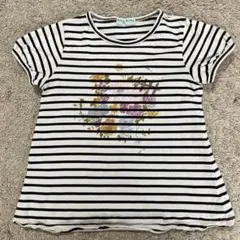 hakka kids ストライプ 花柄 Tシャツ 130