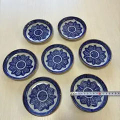 古伊万里風 牡丹唐草文 印判小皿 明治～大正 アンティーク