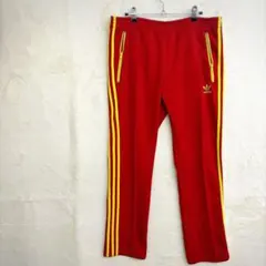 adidas 赤 ジャージパンツ トレフォイルロゴ トラックパンツ