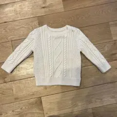 baby GAP ホワイト ケーブルニット 18-24ヶ月