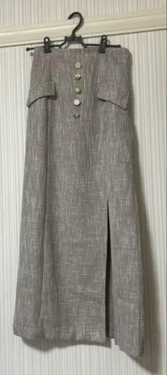 GRL アソートボタンツイードナロースカート