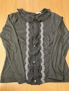 axes femme 長袖 トップス フリル襟 黒