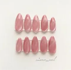 NO.31 ピンク マグネット ジェル ネイルチップ