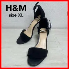 H&M XL アンクルストラップサンダル チャンキーヒール ブラック ヒール