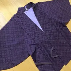 ヴィンテージ　化繊　着物羽織もの　紫ドットのcute❤️
