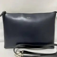 【美品】ポールスミス ショルダーバッグ レザー 本革 ネイビー サコッシュ