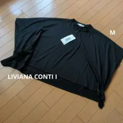 LIVIANA CONTI I 大人綺麗め　イタリア製半袖 Tシャツ 黒 アシメのサムネイル