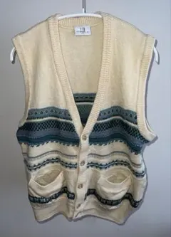 80s 90s vintage 古着 dunhill ニット ベスト 生成り