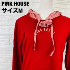 PINK HOUSE レッド ギンガムチェック フード付きパーカーM【2571】のサムネイル