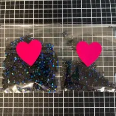 高分子ストーン　ブルーブラック　2mm 3mm 1000粒ずつ　うちわデコ