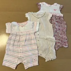 bebe カバーオール 女の子夏用 70cm 3点セット