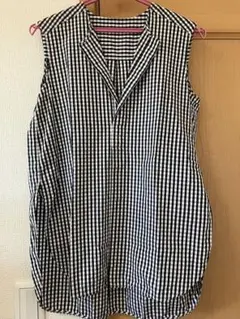 size36 ノースリーブ　ブラウス　ギンガムチェック