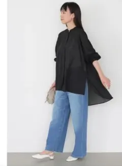 【美品】AMERICAN HOLIC♡バックティアードシアーシャツチュニック　F