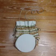 DIR 69×Ray BEAMS 巾着バック　金　アイボリー