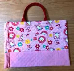 うさぎ柄 キルティング レッスンバッグ 手提げ袋