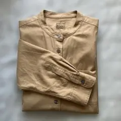 MUJI ベージュ ボタン付きシャツ XL