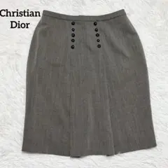 メルカリ最安値　ディオール　プリーツスカート　グレー　冬 Dior グレー プリーツスカート Mサイズ - メルカリ