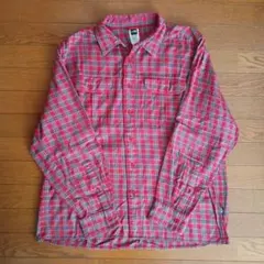 THE NORTH FACE フランネルシャツ L チェック 赤 古着