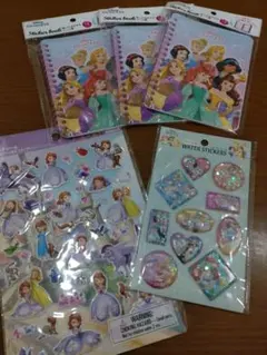 ディズニープリンセス シール帳　ウォーターシール　ちいさなプリンセスシール