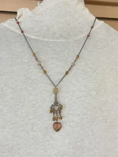 ビーズ　ハート型ネックレス　かわいいネックレス　8