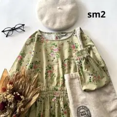 b1867＊ サマンサモスモス コットン起毛 ウエストギャザー花柄ワンピース