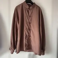 最終価格！バースディルーム❤︎チャイナボタンブラウンシャツ⭐︎超美品！のサムネイル