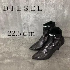 ディーゼル ショートブーツ スパンコール 黒 22.5cm 35 ヒールのサムネイル