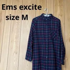 【Ems excite】 チェック柄 シャツ