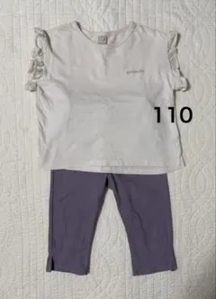 プティマイン　any FAM 110 袖フリルTシャツ 猫ポケット7分丈パンツ