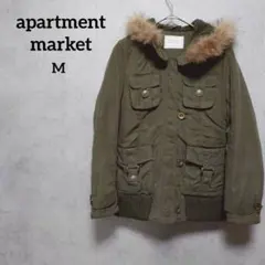 アパートメントマーケット　ミリタリーコート　カーキ　ファー取り外し可　M