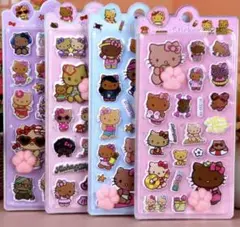 【即日発送】サンリオ　マシュマロシール　日焼けキティ　4枚セット　肉球　ギャル