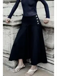 zara サッシュボタンスカート