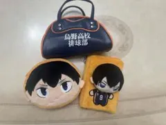 ハイキュー鳥野高校 、影山飛雄ぬい付きポーチ　3点セット