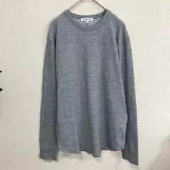 GLOBAL WORK 長袖ニット ワッフル グレー Mのサムネイル