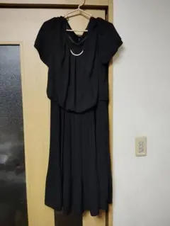 ブラック 3L ロングワンピース 半袖