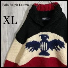 【希少モデル】ラルフローレン　サンダーバード柄　ショールカラーニット　XL