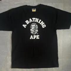 A BATHING APE カモフラロゴ Tシャツ ブラック M