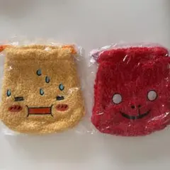 しずくちゃん アセオ君 はなぢ君 もこもこ巾着ポーチ ガチャガチャ 2個セット