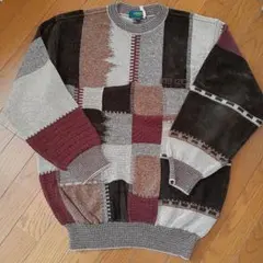 KENZO パッチワークニットセーター