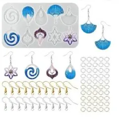 シリコンモールド ペンダント 扇形 花形 水滴形 ネックレス ピアス