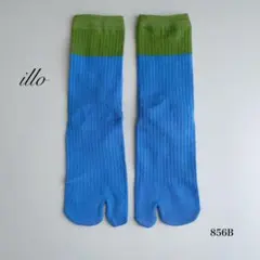 靴下　足袋ソックス　水色×グリーンアクセントカラー　シンプル　おしゃれ