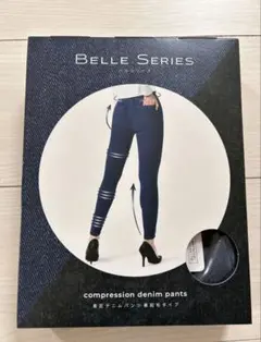 BELLE SERIES 着圧デニムパンツ裏起毛インディゴブルー Lサイズ