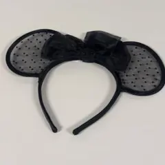 ディズニーカチューシャ　ミニー　レース　黒