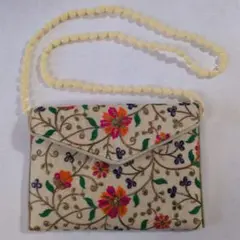 タイ手作り花柄刺繍 ショルダーバポーチ