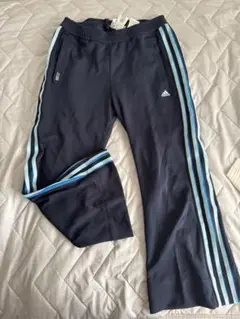 adidas ネイビー ジャージパンツ サイドストライプ