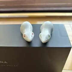 ネズミ型 陶器製 箸置き ホワイト