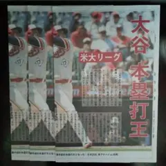 大谷翔平 岩手日報 特別号外 2023.10 エンゼルス 本塁打王 3部セットのサムネイル