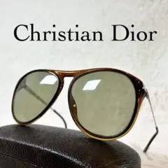 70sChristian Dior　サングラス　グリーンレンズ　ブラウンフレーム