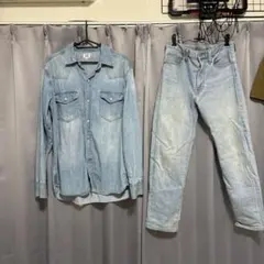 EDWIN デニムシャツ Mサイズ　リーバイスデニム　セットのサムネイル